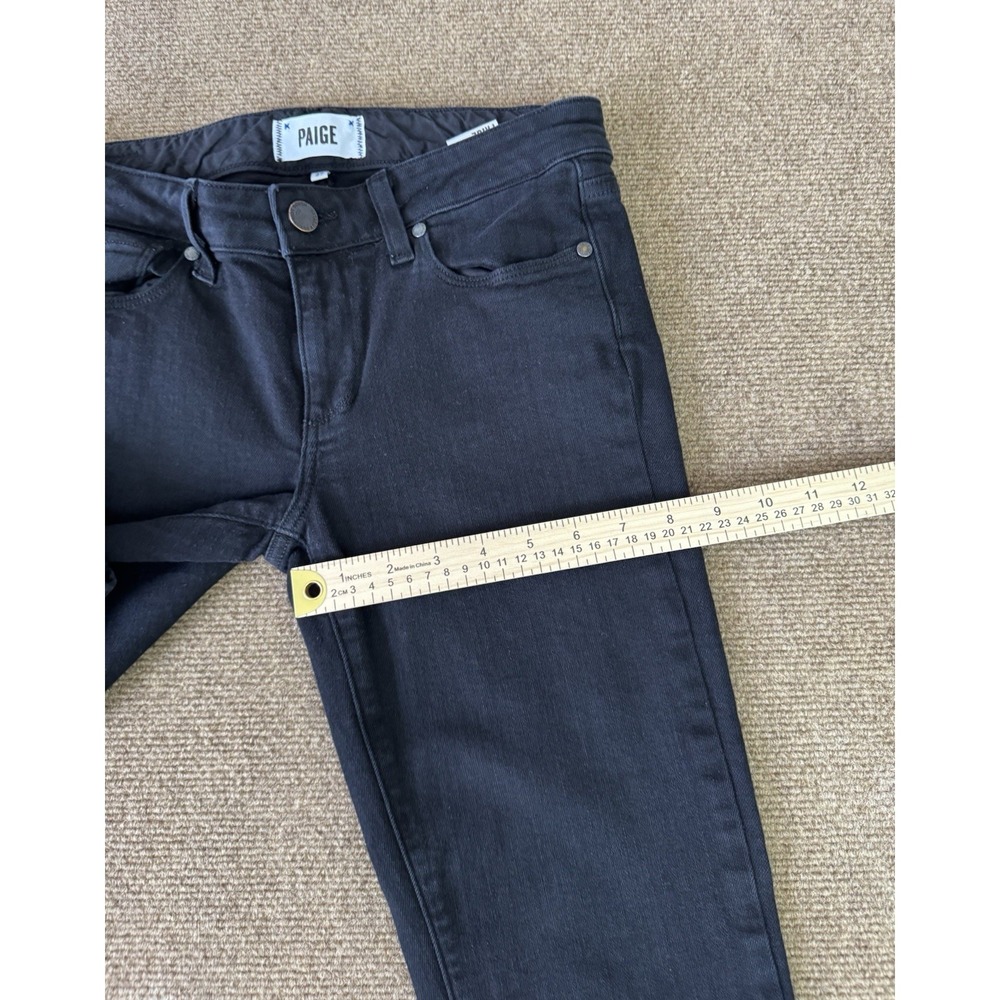 PAIGE Skyline Skinny Jeans Women's 27 Black Mid Rise Stretch Made in USA - Picture 5 of 15